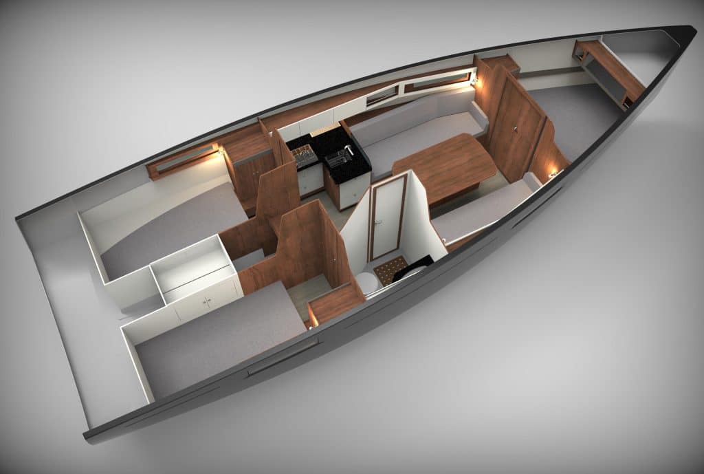 3 cabin lay out Maxus 34 Electric