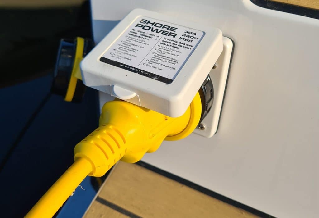 Shore power electric boat